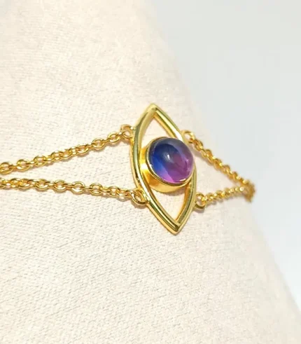 eye bracelet blue pink side