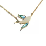 White jade bird necklace