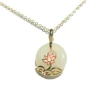 white jade lotus bottom necklace