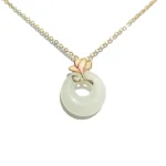 white jade necklace lotus pendant