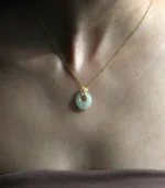 Jade Flower Necklace: 14k Gold Plated Sterling Silver, A minimalists dream - Image 5