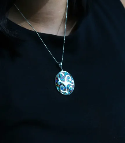 Tree Necklace-Confetti close-up