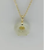 Jade Necklace-Lotus on Bottom with gold jewelry cord