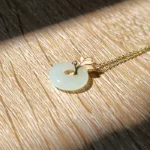 white Jade Necklace flower pendant