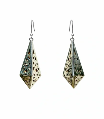 Mexican silver earrings hallow