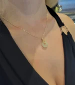 white jade necklace stone top