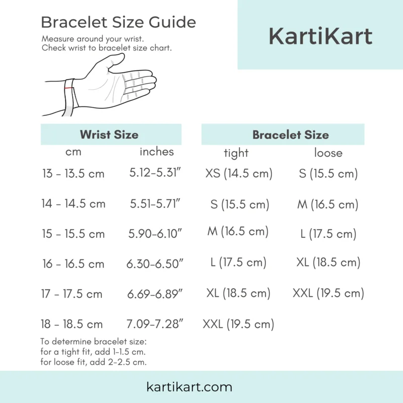 KartiKart women's bracelet size guide