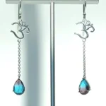 OM silver earrings front