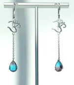 OM silver earrings front