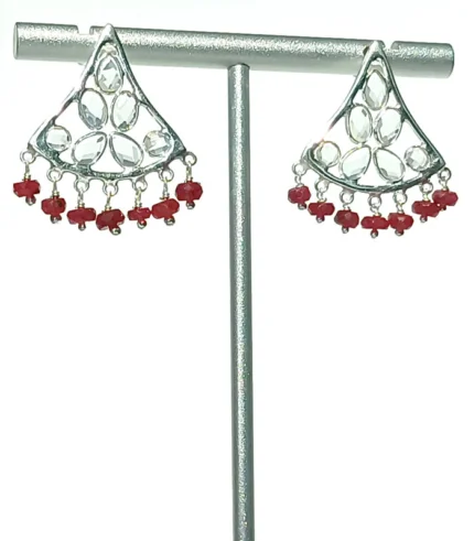 chandelier silver earrings front