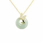 white jade necklace butterfly gold chain