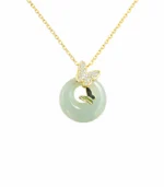 white jade necklace butterfly gold chain