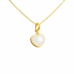 White jade necklace heart pendant gold chain