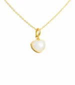White jade necklace heart pendant gold chain