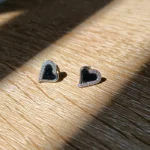 Black Jade Earrings Hearts