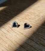 Black Jade Earrings Hearts