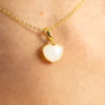 White jade necklace heart pendant