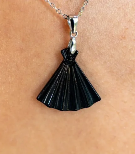 Black jade necklace dress