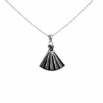 jade necklace black dress silver chain