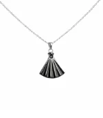 jade necklace black dress silver chain