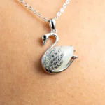 Jade Necklace Swan Pendant