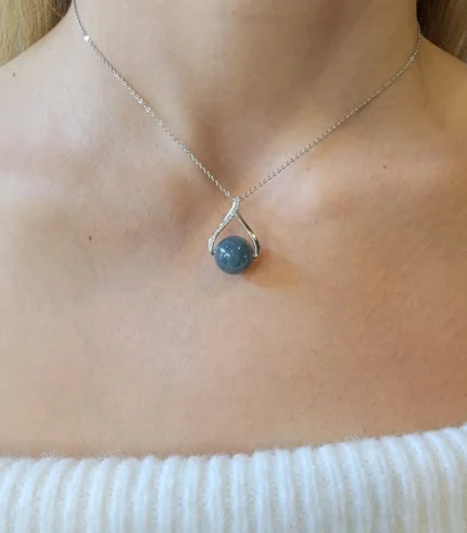 Blue jade necklace