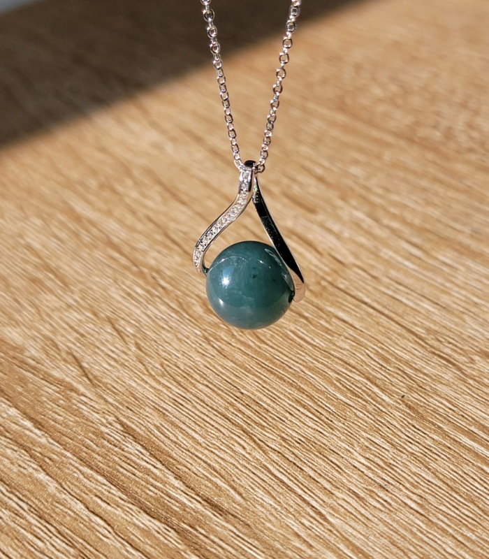 Blue jade necklace