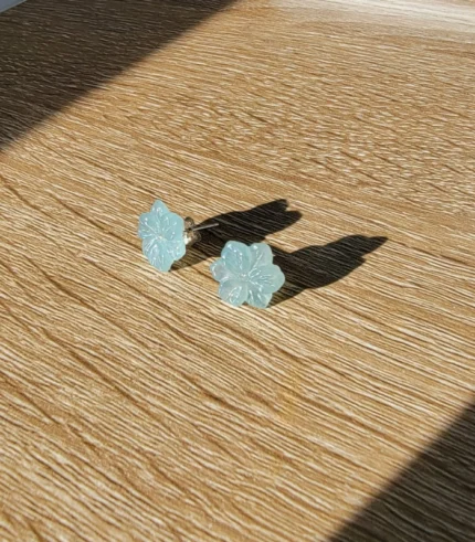 Jade Blue flower earring