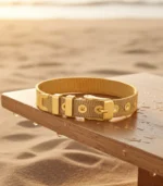 Mesh Belt Buckle Bracelet — 18K Gold Stainless Steel - Image 7