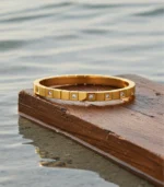 Square Tile CZ Bangle — 18K Gold Stainless Steel - Image 8