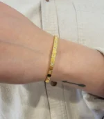 Square Tile CZ Bangle — 18K Gold Stainless Steel - Image 7