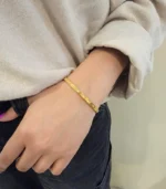 Square Tile CZ Bangle — 18K Gold Stainless Steel - Image 6