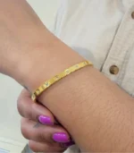 Square Tile CZ Bangle — 18K Gold Stainless Steel - Image 5