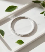 Round CZ Bangle — Stainless Steel - Image 5
