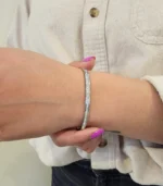Pavé CZ Bangle — Stainless Steel - Image 4