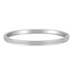 stainless steel bangle bracelet with full pave CZ crystals