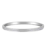 stainless steel bangle bracelet with full pave CZ crystals