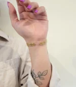 Scroll Pattern Cuff Bracelet — 18K Gold Stainless Steel - Image 4