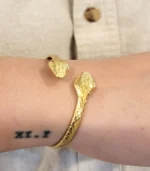 Double Snake Cuff Bracelet — 18K Gold Stainless Steel - Image 4