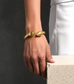 Double Snake Cuff Bracelet — 18K Gold Stainless Steel - Image 8