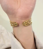 Triple Bar Cuff Bracelet — 18K Gold Stainless Steel - Image 6