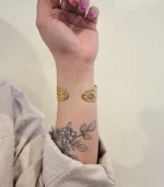 Triple Bar Cuff Bracelet — 18K Gold Stainless Steel - Image 2