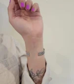 Lattice Pattern Cuff Bracelet — Stainless Steel - Image 3