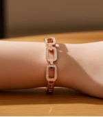 Triple Link CZ Bangle — Rose Gold Stainless Steel - Image 8