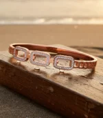 Triple Link CZ Bangle — Rose Gold Stainless Steel - Image 7