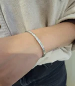 Rectangular CZ Bangle — Stainless Steel - Image 3