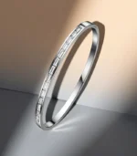 Rectangular CZ Bangle — Stainless Steel - Image 6