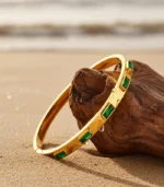 Green Crystal Bangle — 18K Gold Stainless Steel - Image 7