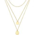 3-layer gold coin pendant necklace set in 18K gold plated stainless steel