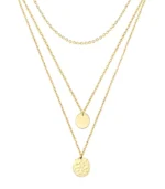 3-layer gold coin pendant necklace set in 18K gold plated stainless steel